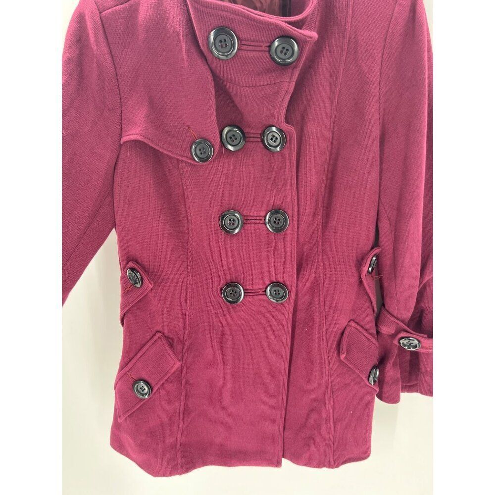 INC International Concepts Womens Pea Coat Jacket Double Breasted Size OX Purple - Picture 2 of 7